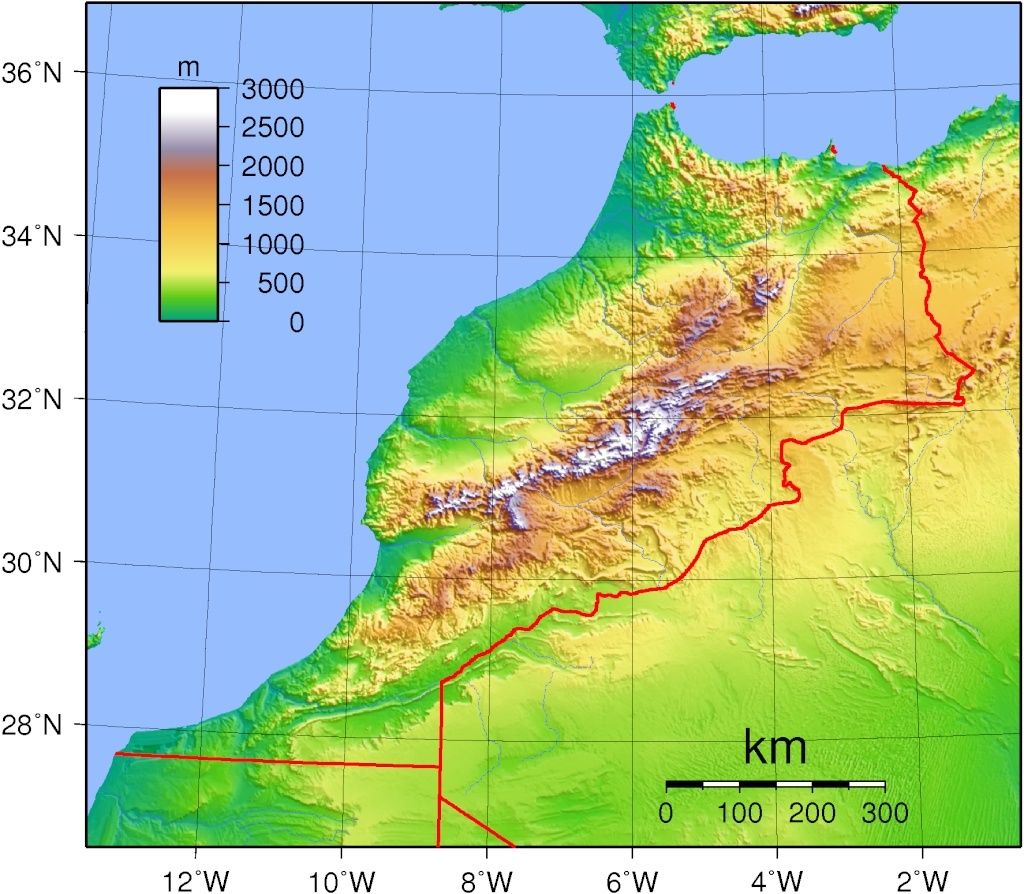 La carte géographique du Maroc Morocc11