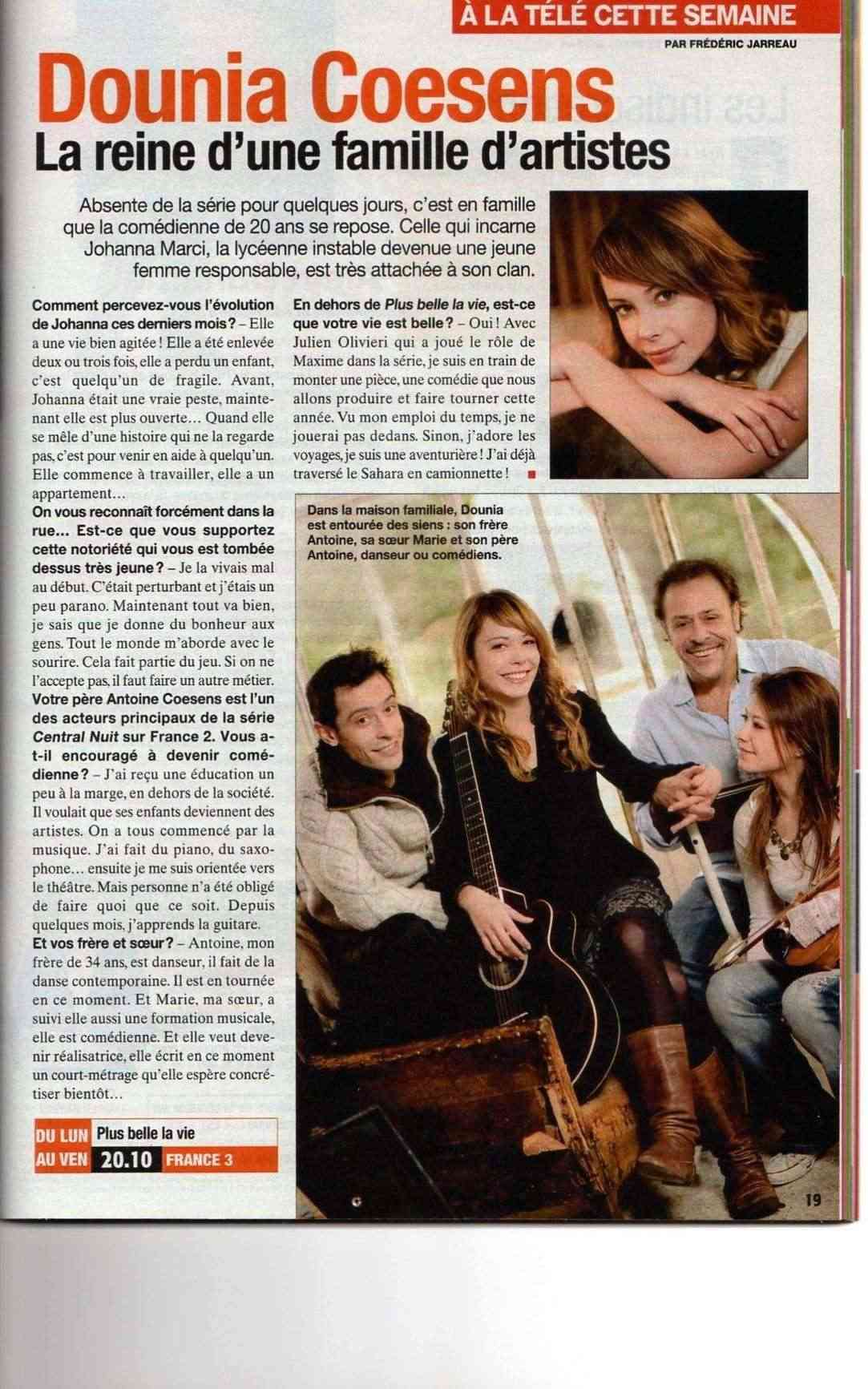[Télé Magazine] Dounia Coesens, Une Famille D'artistes Dou_te10