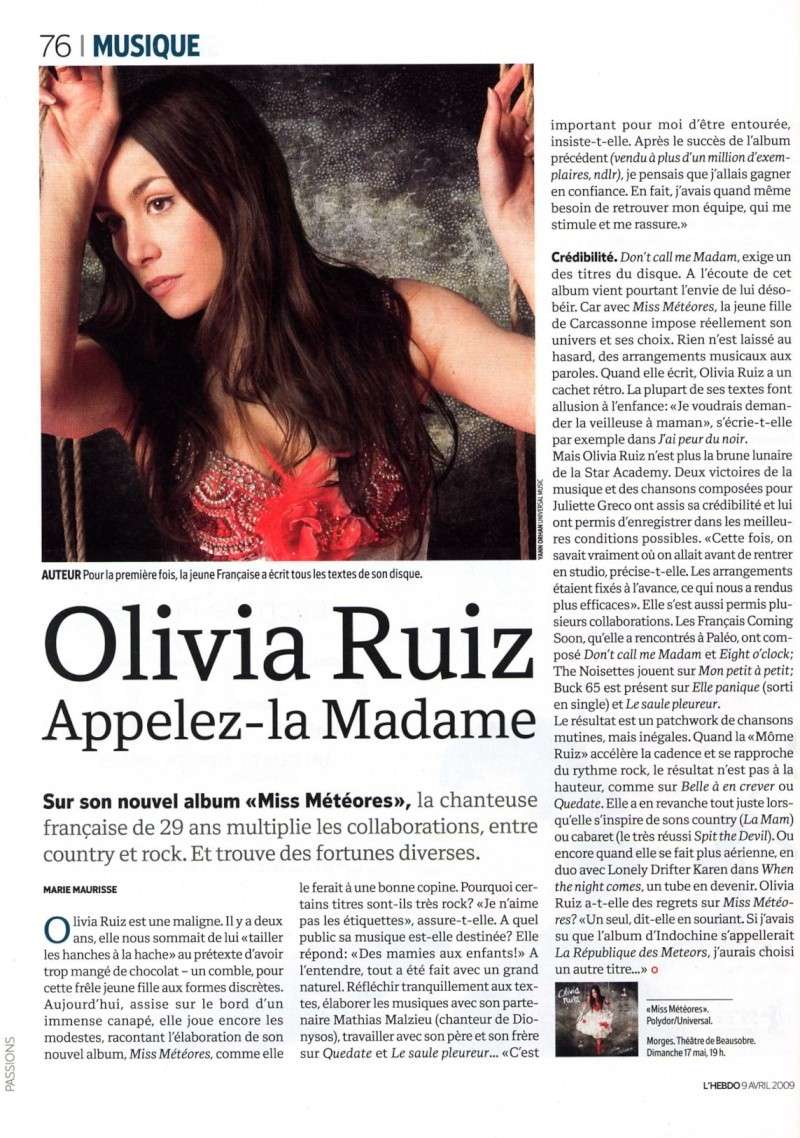 OLIVIA RUIZ ET LA PRESSE - Page 3 Olivia14