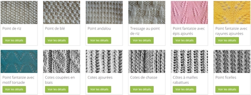 bibliothèque de points tricot Points10