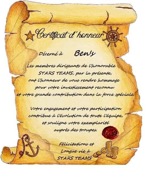 Certificat d’honneur  B10