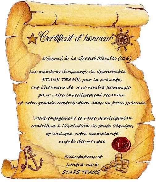 Certificat d’honneur  Mendes10