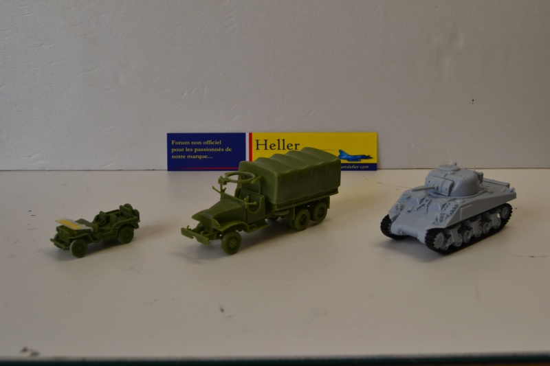 La 2ème DB, JEEP & infanterie Réf 60997, camion GMC CCKW353 Réf 79996, char moyen M4A2 SHERMAN Réf 79994 Dsc_0242