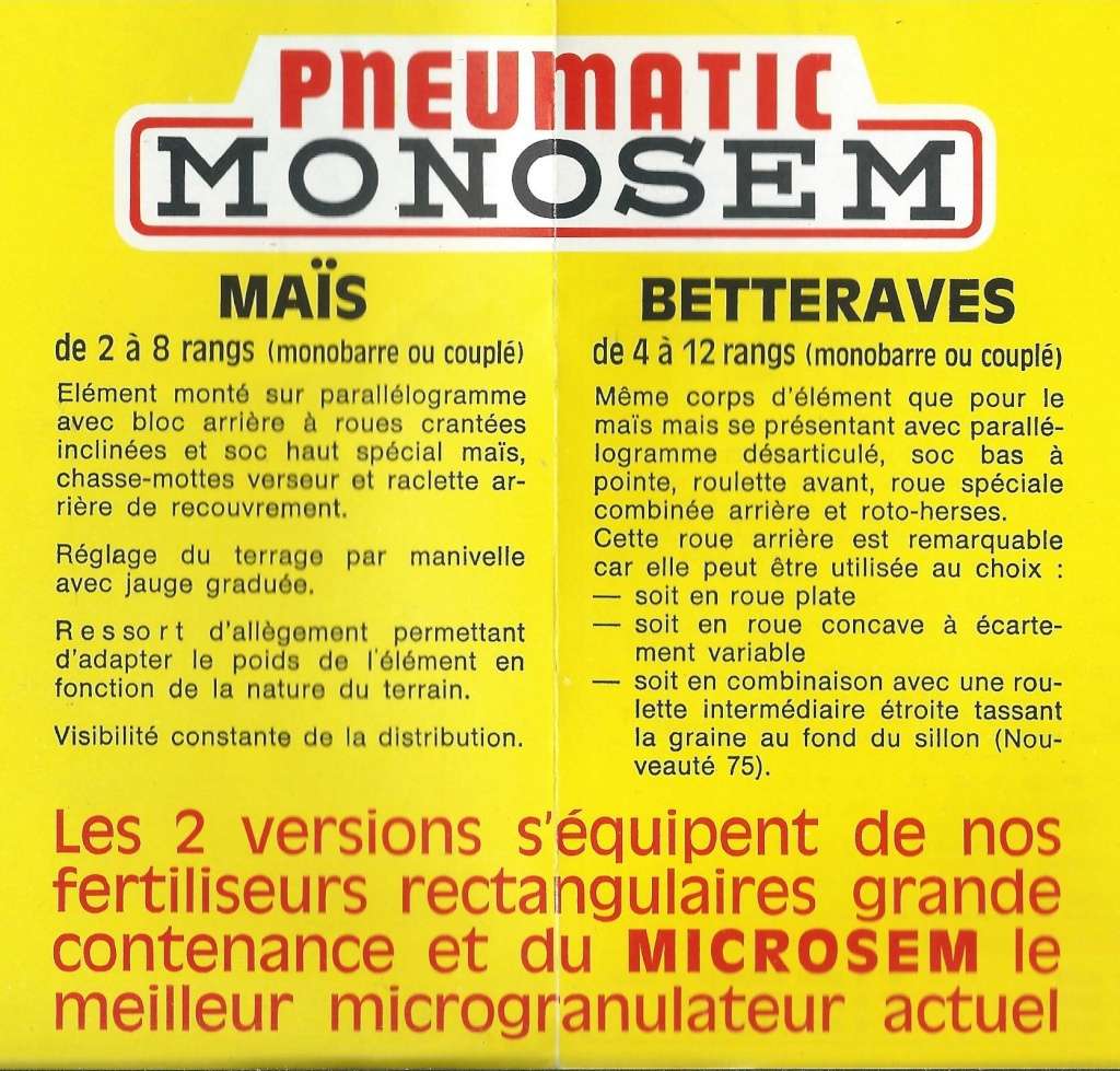 semoirs MONOSEM des Ets RIBOULEAU Monose10