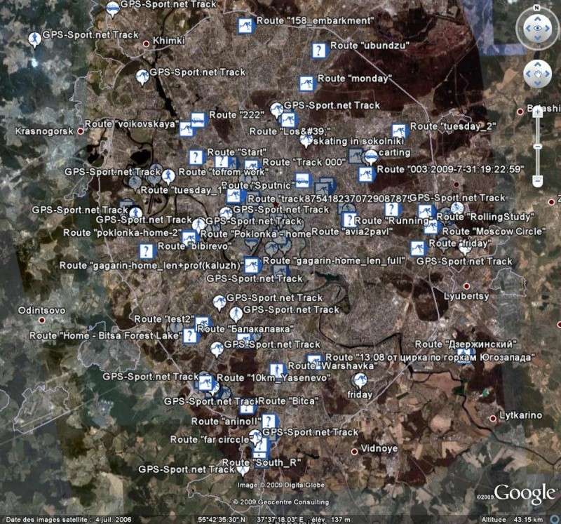 GPS sport - Tracés GPS sur Google Earth. Tracks16