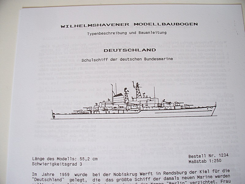 Schulschiff Deutschland 1:250 WHV/Möwe - Verlag FERTIG 0113