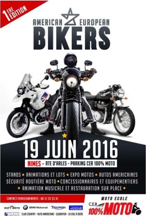 Dimanche 19 juin 2016 - 1ère édition de l'Américan Européan Bikers à Nîmes Captur21