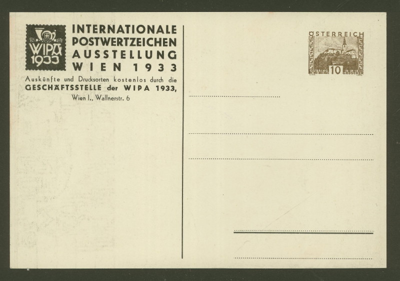 Privatganzsachen zur WIPA 1933 Pp108-11