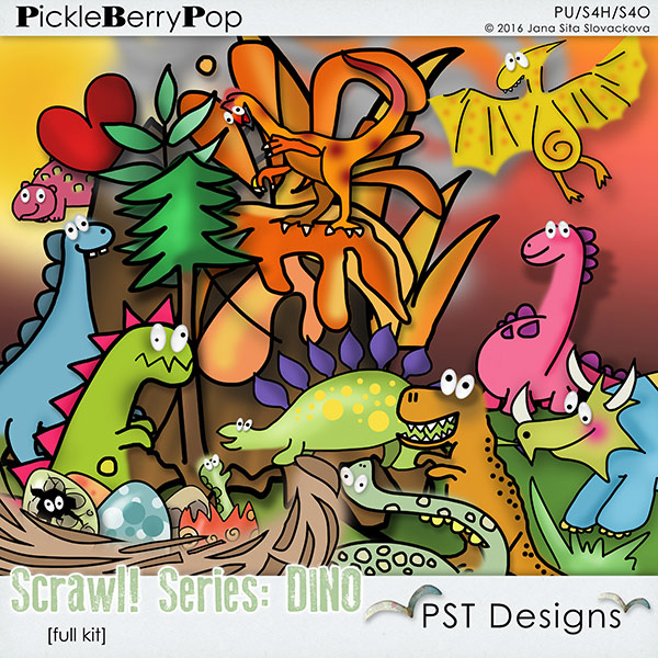Scrawl! series - DINO  - layouts _previ11