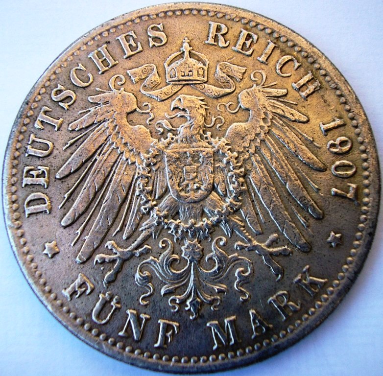 Falsa época de 5 francos de Guillermo II Alemania. Aleman11