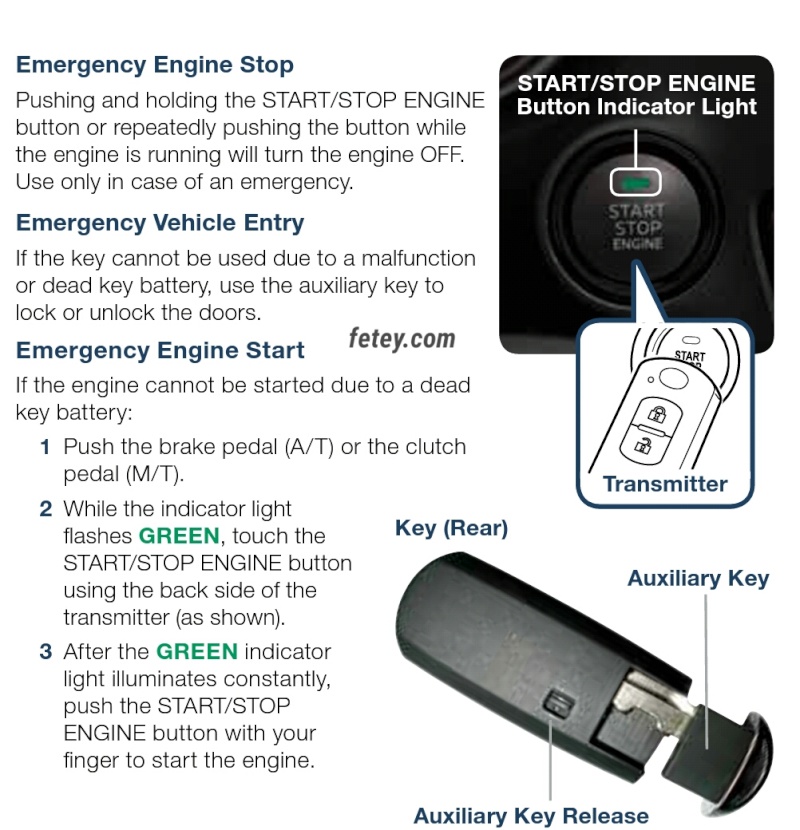 Mazda CX3 2016, Push Button Start, Smart Key morte, comment démarrer le moteur 2016-020