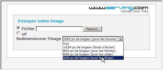 Comment insérer une image dans un message Screen11