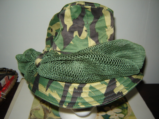 Russian Reed Pattern Camno Hat with roll down netting 00414