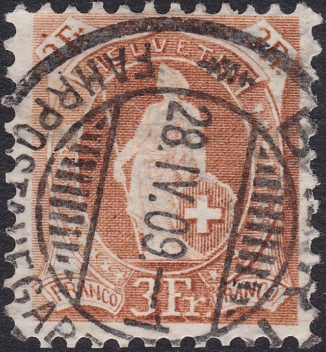 Helvetia - SBK 100B, Stehende Helvetia 3 Fr 100b_210