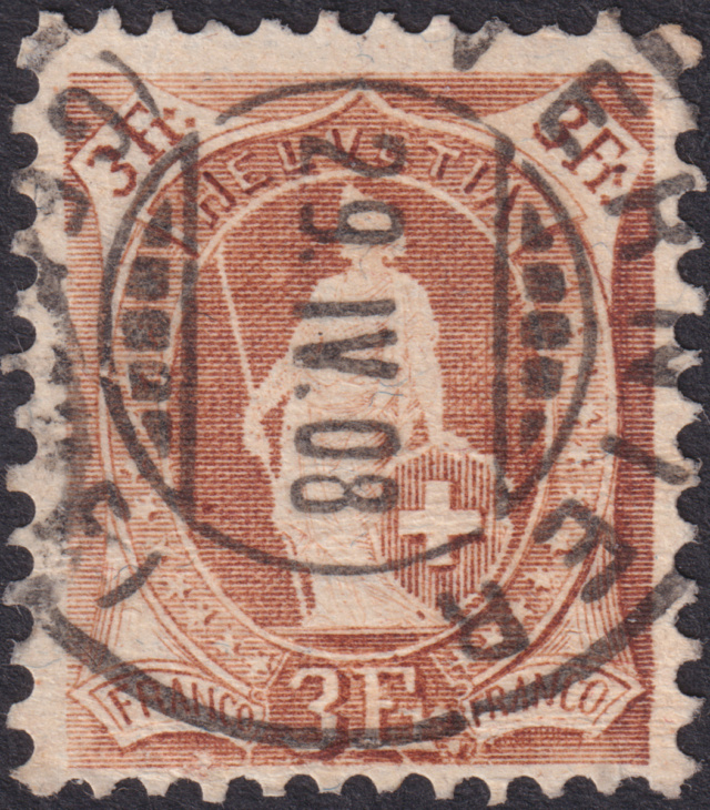 Helvetia - SBK 100B, Stehende Helvetia 3 Fr 100b_311