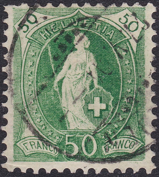SBK 74E, Stehende Helvetia 50 Rp, grün 74e_3_11