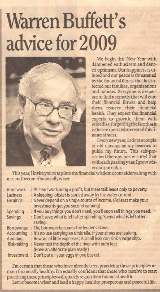 Warren Buffet's Advice for 2009 Pic17810