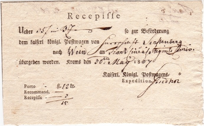 österreich - Aufgabe-Recepissen 1809re10