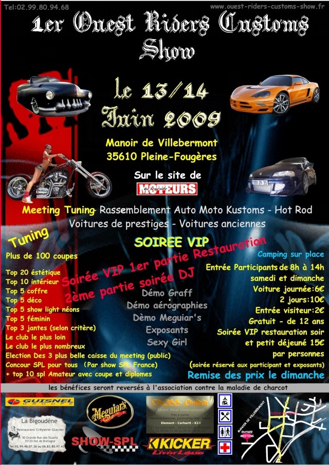 1er OUEST RIDERS CUSTOMS SHOW LES 13 et 14 juin 2009 + spl 3x Flayer14