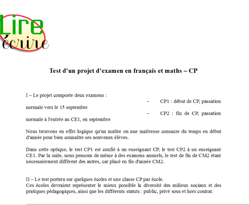 Evaluation début et fin de CP : Recherche de classes candidates Examen11