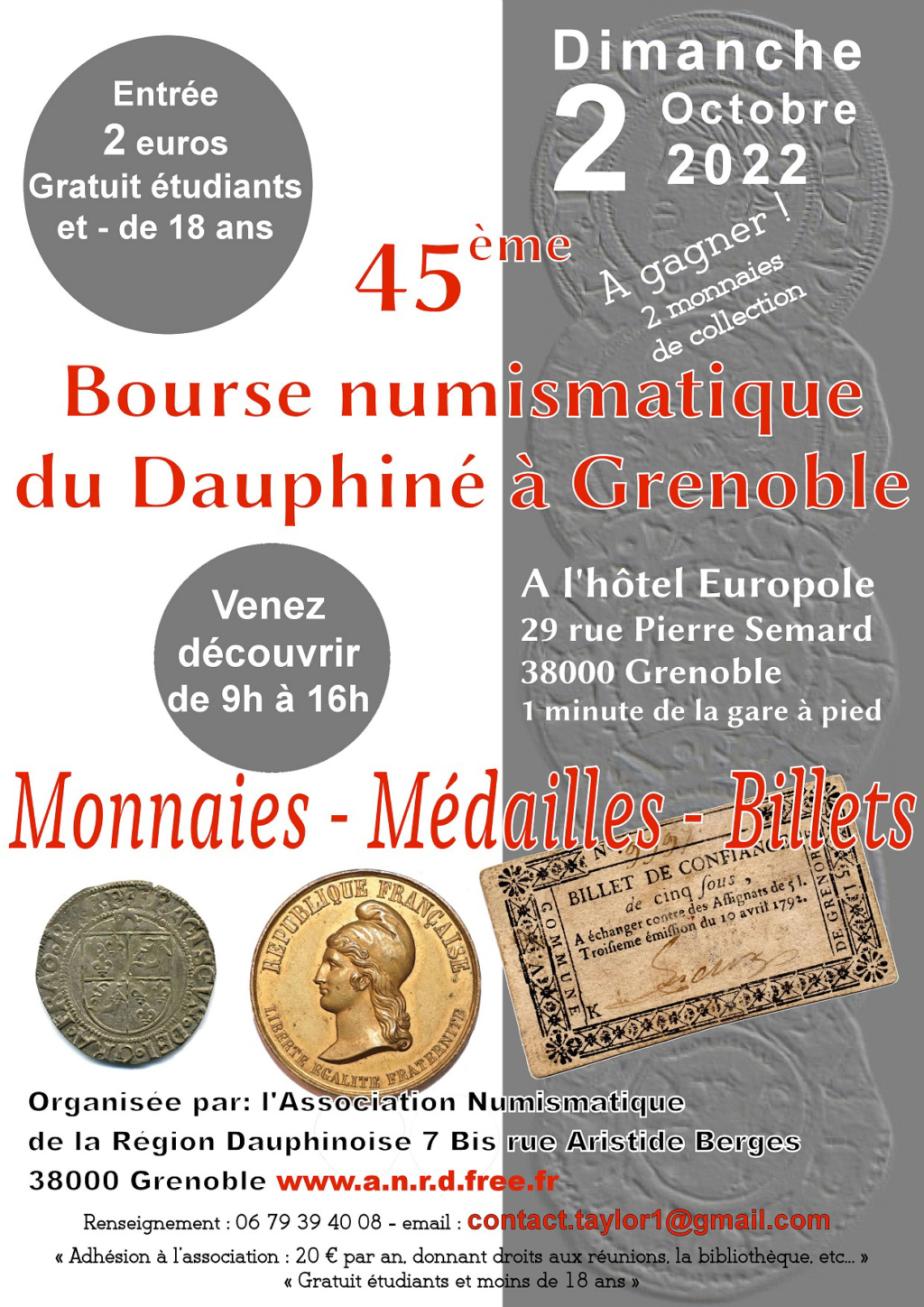 BOURSE NUMISMATIQUE du DAUPHINE- 2 OCTOBRE 2022 Affich13