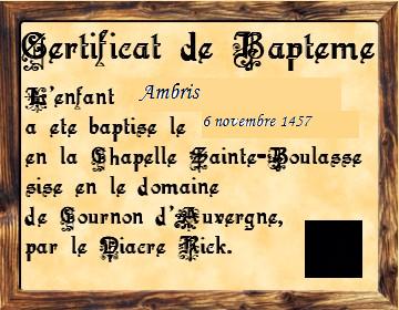 Baptme d'Ambris - 6 novembre 1457 Certif11