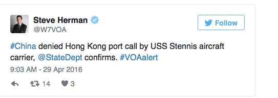 IN LATEST US - CHINA ESCALATION, BEIJING DENIES US AIRCRAFT CARRIER ACCESS TO HONG KONG PORT Screen13