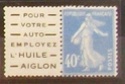 Semeuse bleue 30ct - N° 192 - Pub "Aiglon"  0110