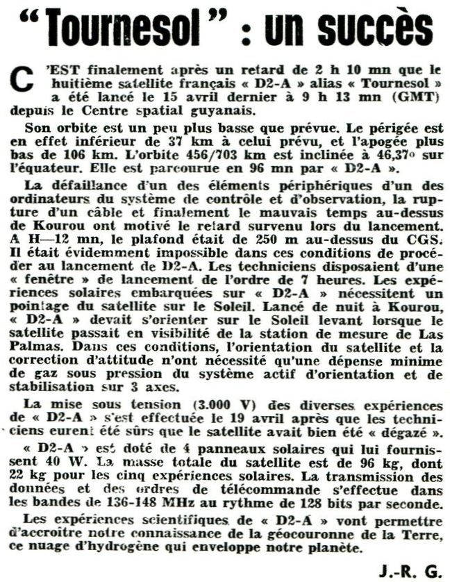 15 avril 1971 - Diamant B n°3 - Tournesol 71050110