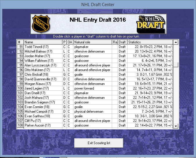 CSB Draft List 2016 Draft610