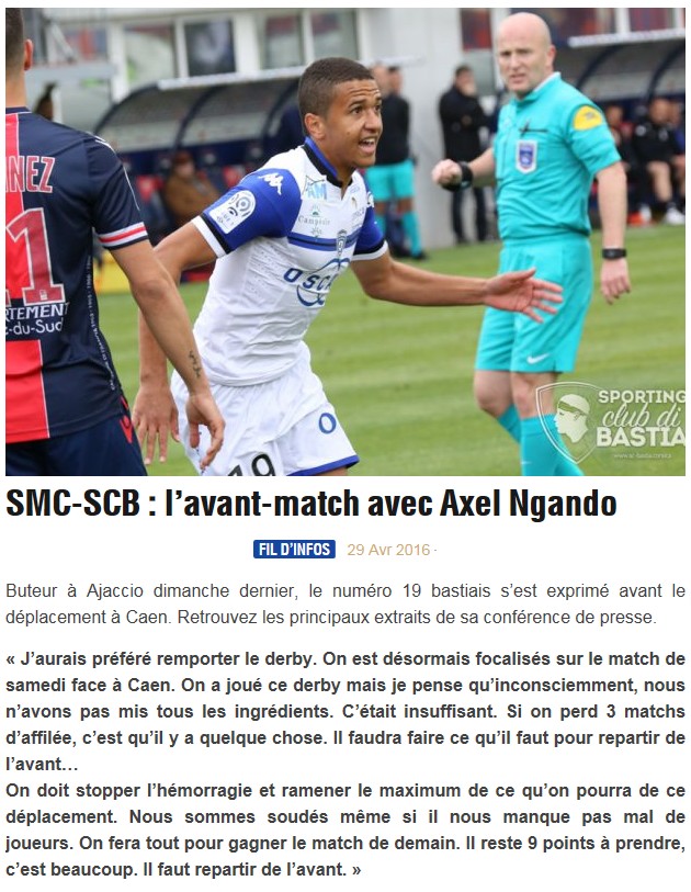 Avant match : Caen - Bastia S110