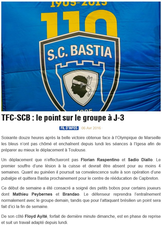 Avant match : Toulouse - Bastia S18