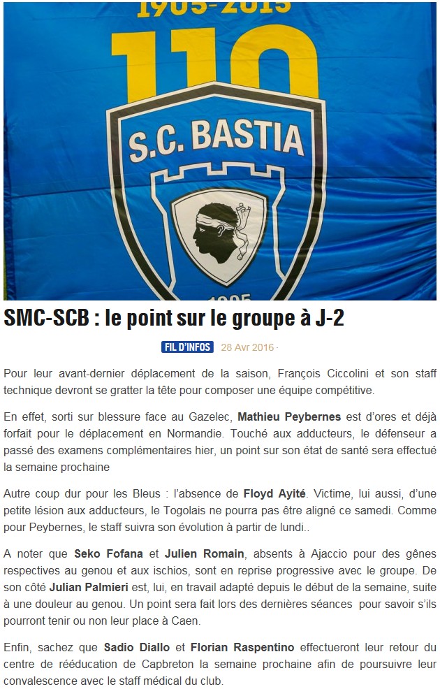 Avant match : Caen - Bastia S38