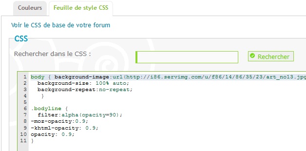 CSS opacité "Couleur intérieure du cadre du forum" Aide10