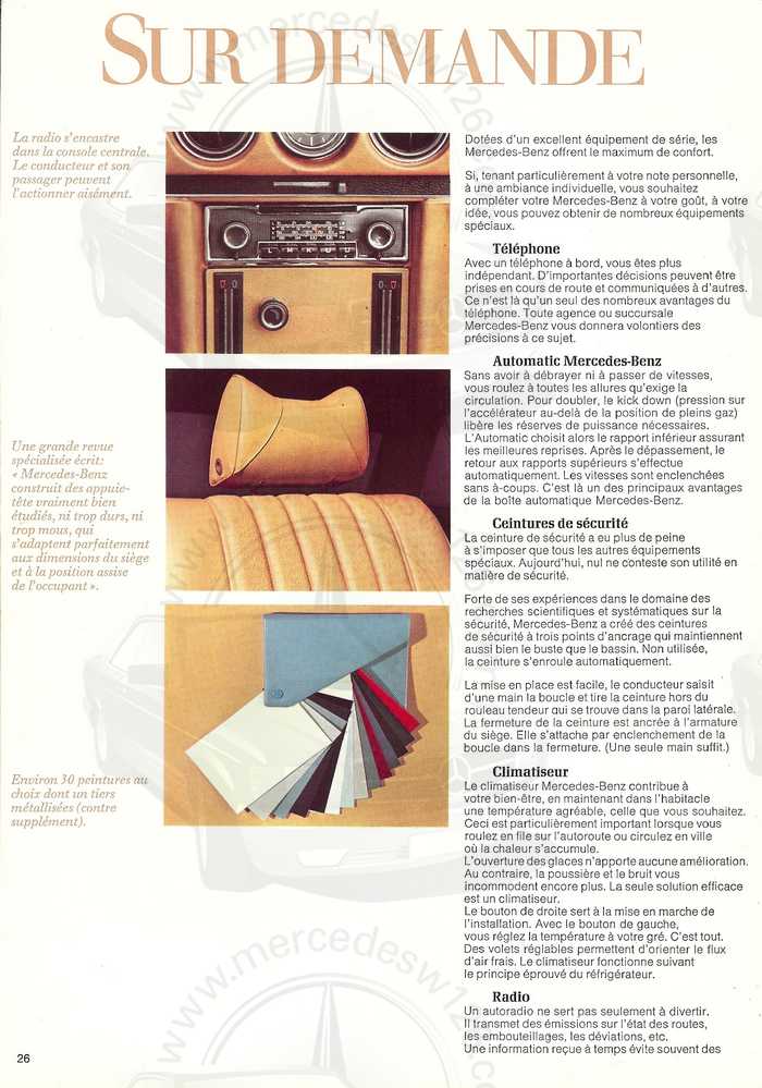 Catalogue de 1971 sur la R107 350 SL 350_sl50