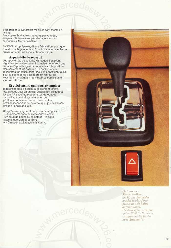 Catalogue de 1971 sur la R107 350 SL 350_sl52