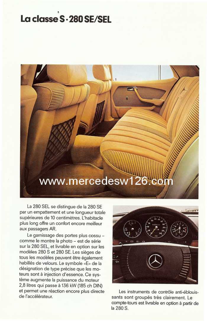 Catalogue Mercedes W116 280 S/SE/SEL de 1979 Catal127