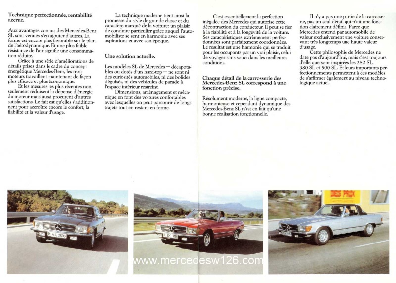 Catalogue de 1984 sur les R107 280 Sl, 380 SL, 500 SL W107_115