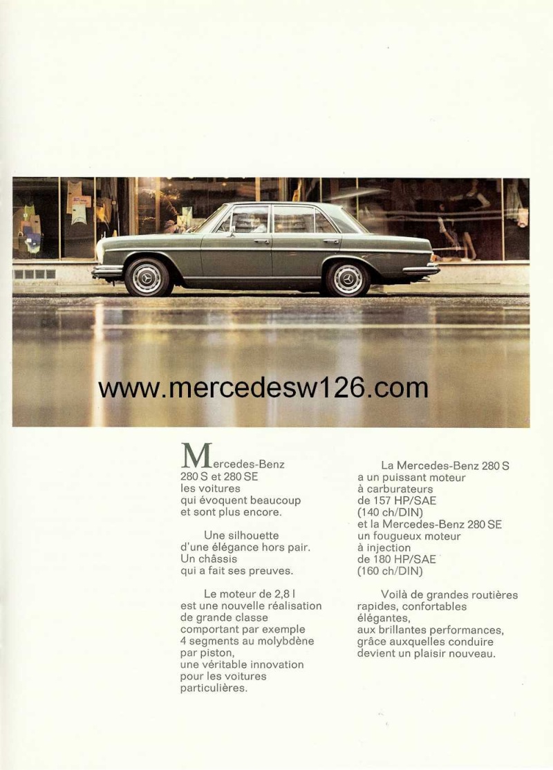 Catalogue de 1968 sur les Mercedes W108 280 S / SE W108_212