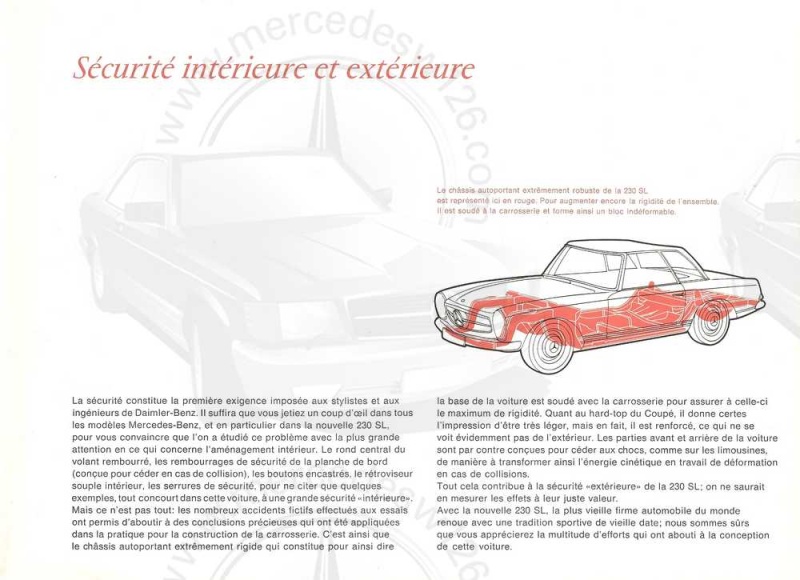 Catalogue de 1965 sur la Mercedes W113 230 SL "pagode" W113_226