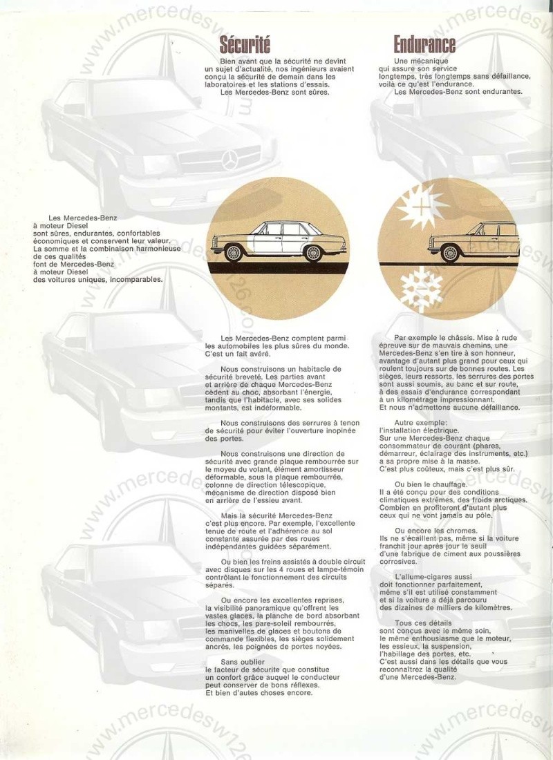 Catalogue de 1968 sur la Mercedes W115 220 D W114_213
