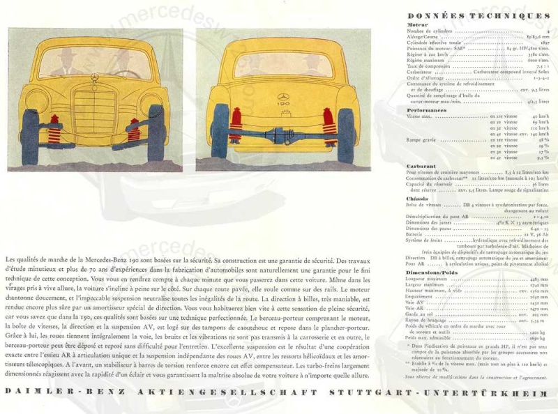 Catalogue de 1961 sur la Mercedes W121 190 "ponton" W121_114