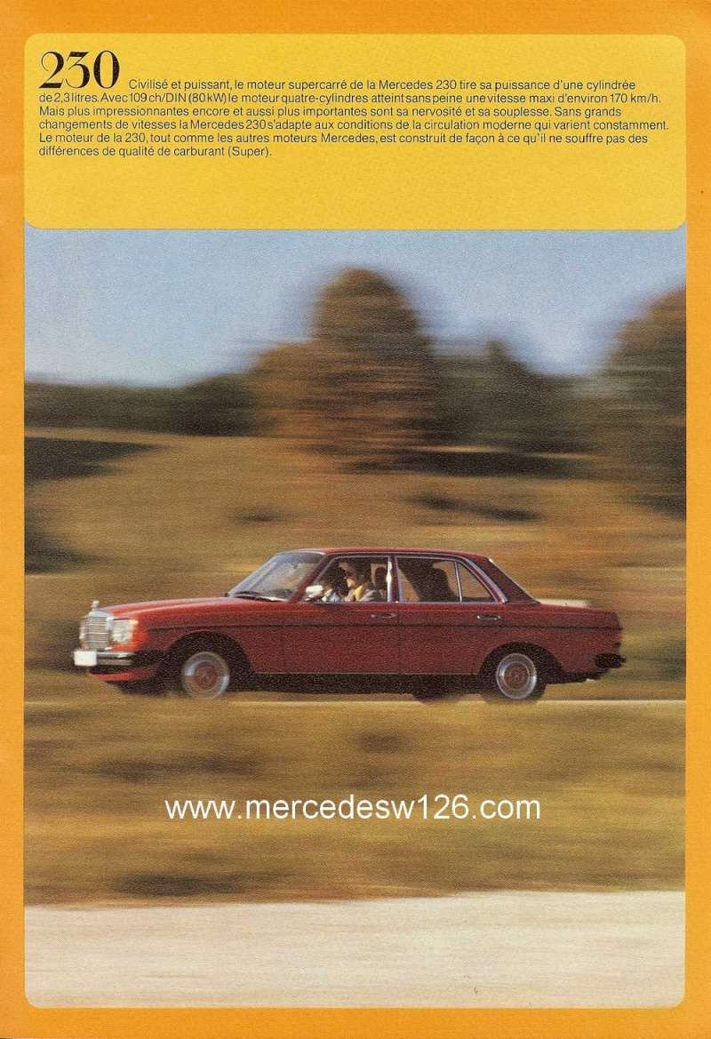 Catalogue de 1976 sur la gamme Mercedes W123 essence & diesel W123_g27