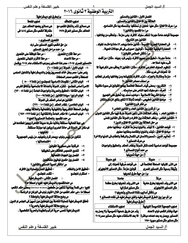 مراجعة عبارة عن 4 ورقات مواطنة للثانوية العامة2016 Uoa_3_14