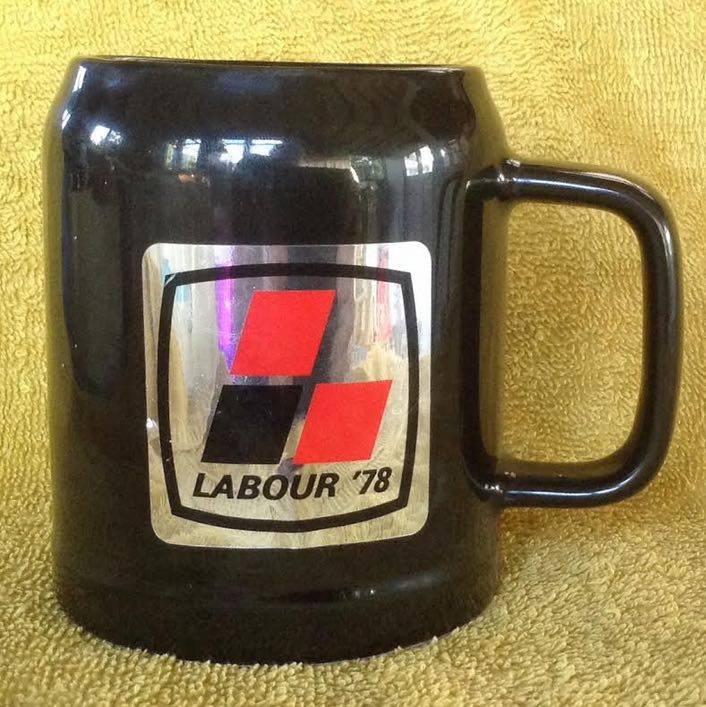 black 1244 mug with "Labour 78" sticker Labour10