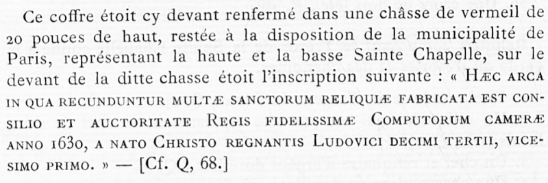 inventaire des reliques de la saint chapelle qui furent déposé à saint Denis en 1791 Export27