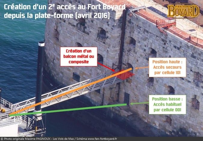Travaux 2016 au Fort Boyard : Création d'un 2e accès depuis la plate-forme Fort-b10
