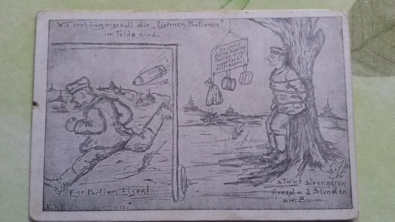 All ww1-Lot de 2 cartes humoristiques dessinée par soldat RIR 51 3. K VENDU 20160462