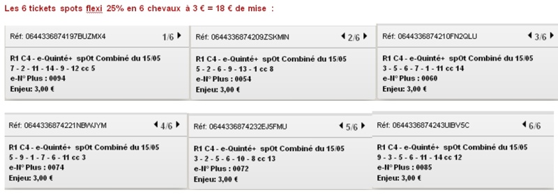 15/05/2016 --- DEAUVILLE --- R1C4 --- Mise 18 € => Gains 26,95 € Screen80