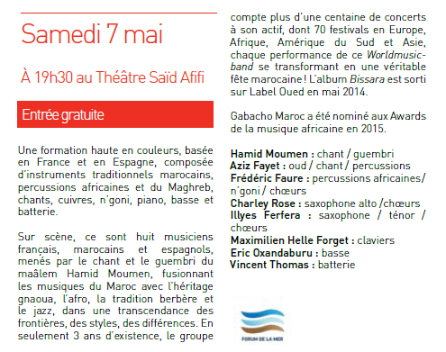 07/05 - Concert : "Gabacho maroc Connection" théâtre Afifi 19 heures 30 Gabach10